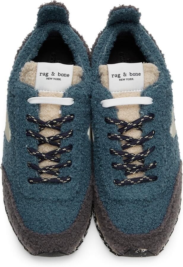 Rag  bone Blue  Grey Sherpa Retro Runner Sneakers - Picture 2