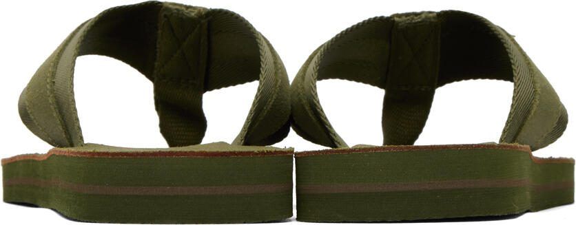 Polo Ralph Lauren Khaki Vintage Bolt Flip Flops - Picture 2