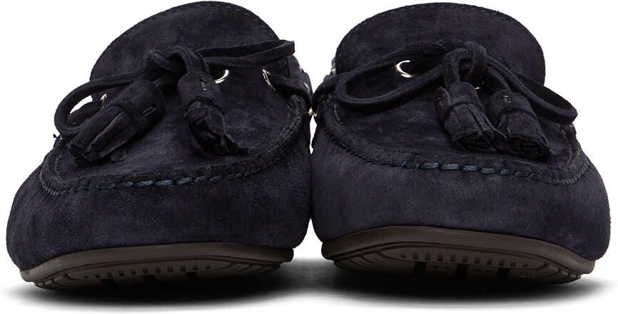 Ralph Lauren Purple Label Navy Harold Tassel Driver Loafers - Picture 2