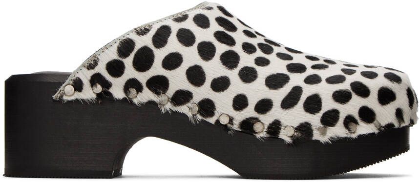 Re Done Black  White 70s Studded Clogs - Picture 5