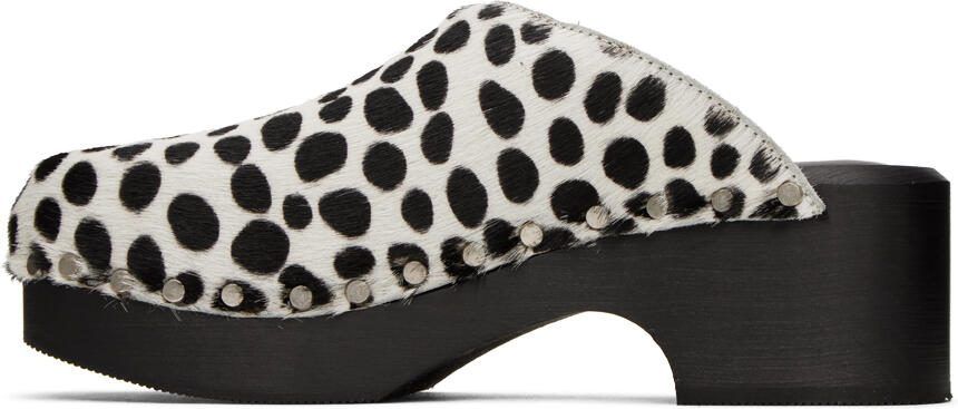 Re Done Black  White 70s Studded Clogs - Picture 3
