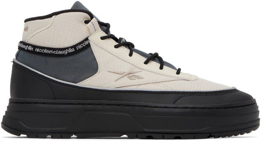 Reebok Classics Beige  Black Nicole McLaughlin Edition Club C Geo Mid Sneakers - Picture 5