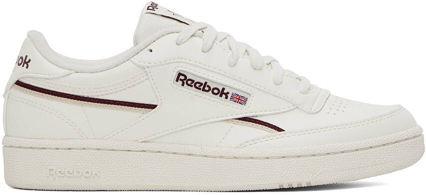 Reebok Classics Off-White  Burgundy Club C 85 Sneakers - Picture 3