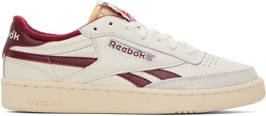 Reebok Classics Off-White  Burgundy Club C Revenge Vintage Sneakers - Picture 5