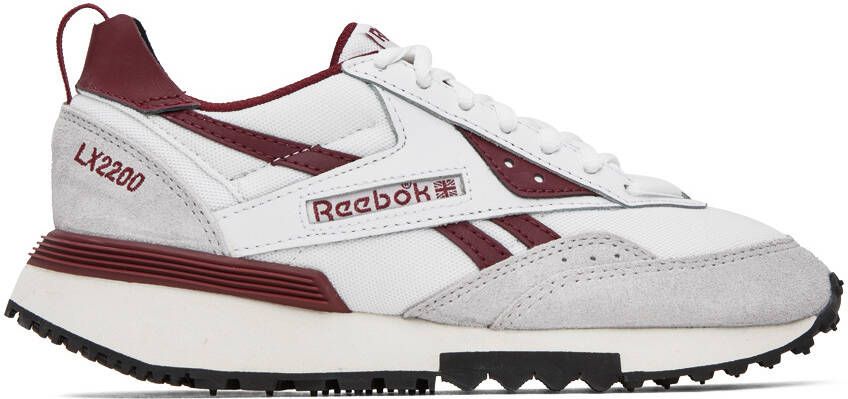 Reebok Classics White  Burgundy LX2200 Sneakers - Picture 5