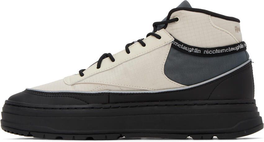 Reebok Classics Beige  Black Nicole McLaughlin Edition Club C Geo Mid Sneakers - Picture 3