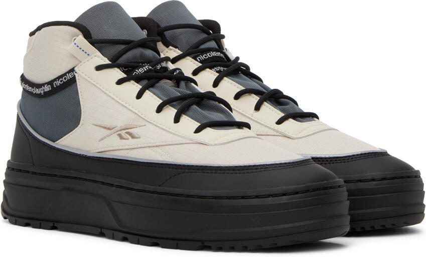 Reebok Classics Beige  Black Nicole McLaughlin Edition Club C Geo Mid Sneakers - Picture 2