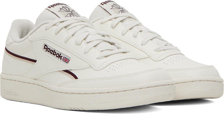 Reebok Classics Off-White  Burgundy Club C 85 Sneakers - Picture 2