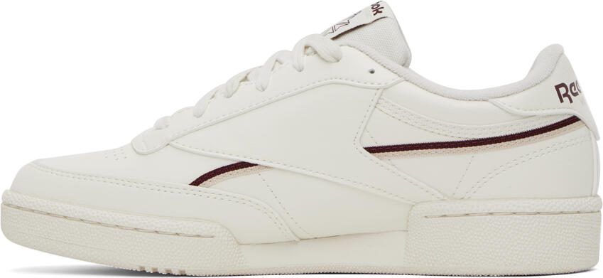 Reebok Classics Off-White  Burgundy Club C 85 Sneakers - Picture 5