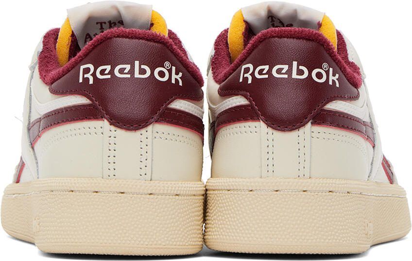 Reebok Classics Off-White  Burgundy Club C Revenge Vintage Sneakers