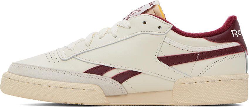 Reebok Classics Off-White  Burgundy Club C Revenge Vintage Sneakers - Picture 3