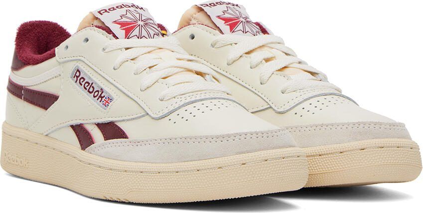 Reebok Classics Off-White  Burgundy Club C Revenge Vintage Sneakers - Picture 2
