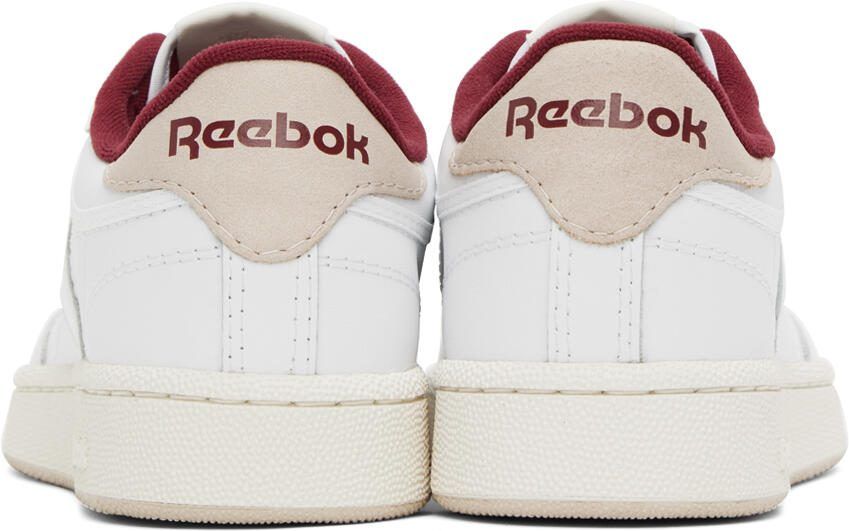 Reebok Classics White  Burgundy Club C 85 Sneakers