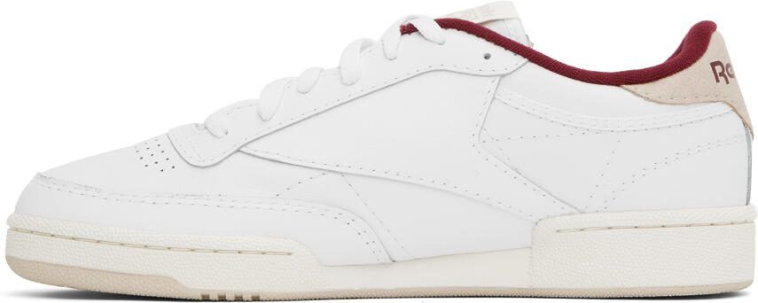 Reebok Classics White  Burgundy Club C 85 Sneakers - Picture 3