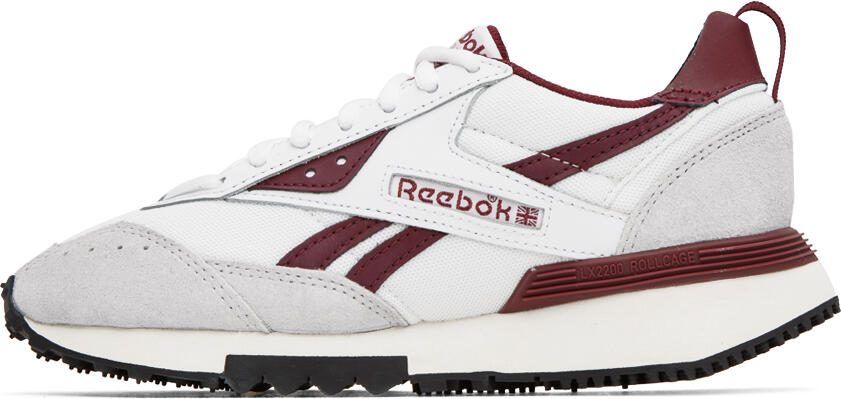 Reebok Classics White  Burgundy LX2200 Sneakers - Picture 3