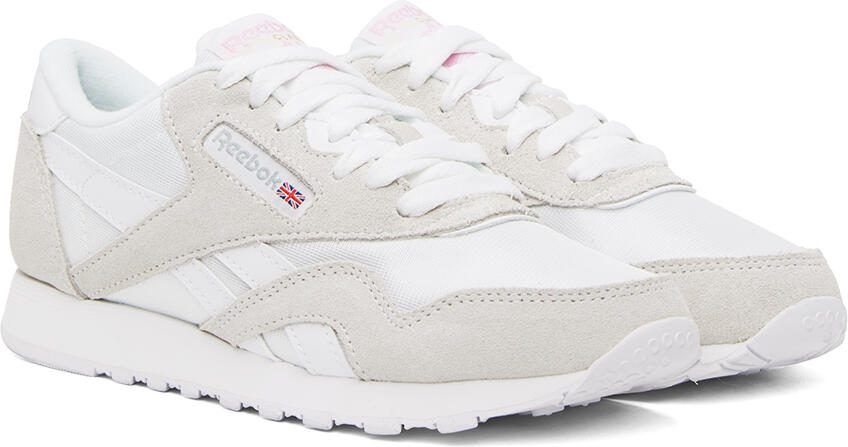 Reebok Classics White  Gray Classic Nylon Sneakers - Picture 3