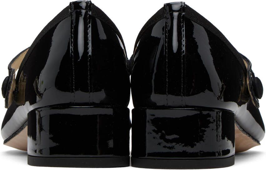 Repetto Black Rose Mary Jane Heels