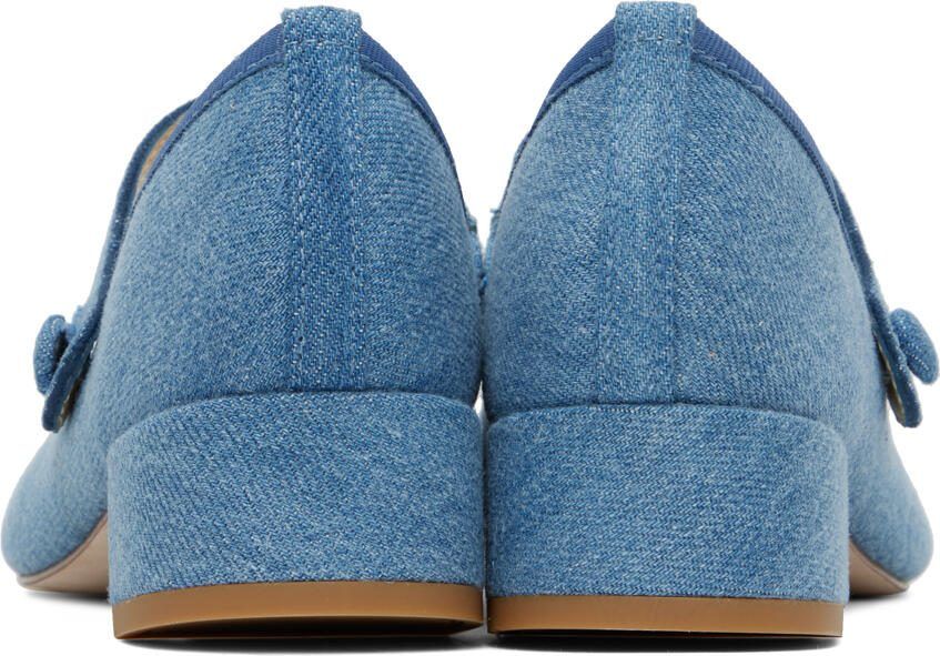 Repetto Blue Rose Mary Jane Heels