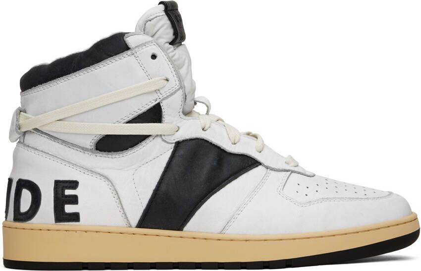 Rhude Black  White Rhecess Hi Sneakers - Picture 5
