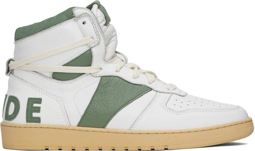 Rhude Green  White Rhecess Hi Sneakers - Picture 5