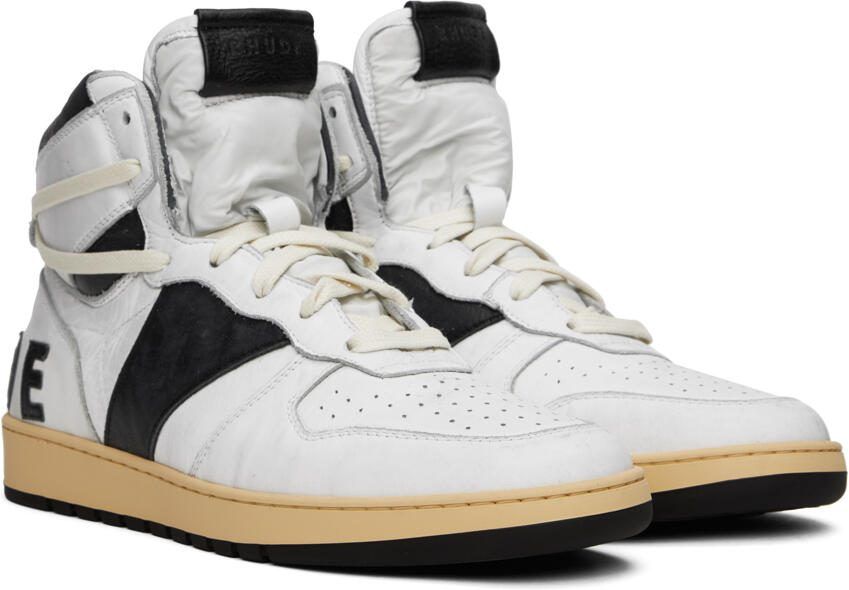 Rhude Black  White Rhecess Hi Sneakers - Picture 2