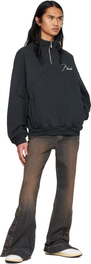 Rhude Black  White Rhecess Low Sneakers - Picture 4