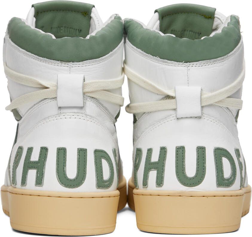 Rhude Green  White Rhecess Hi Sneakers