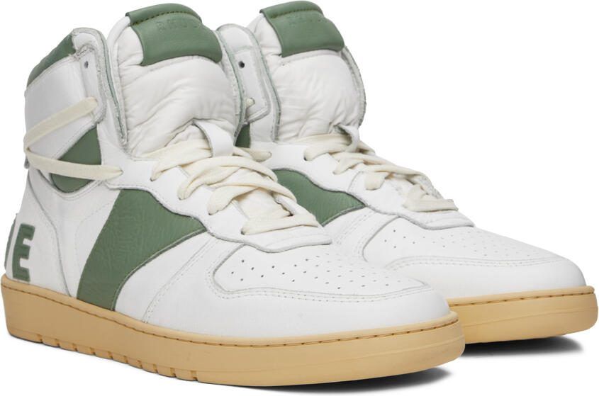 Rhude Green  White Rhecess Hi Sneakers - Picture 2