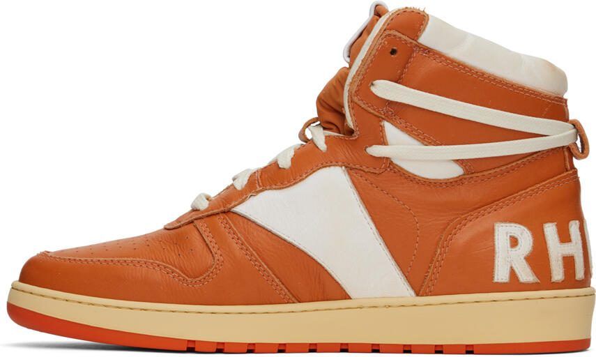 Rhude Orange  White Rhecess Hi Sneakers - Picture 3