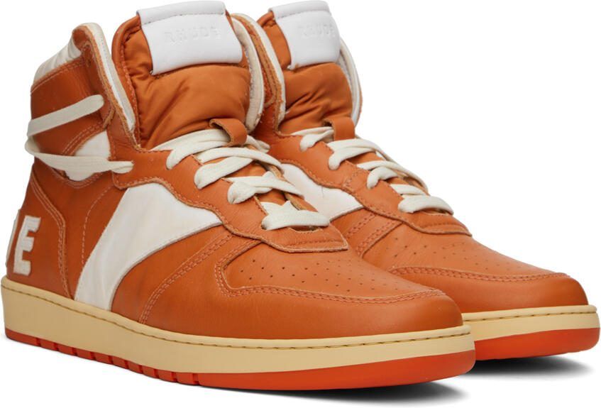 Rhude Orange  White Rhecess Hi Sneakers - Picture 2