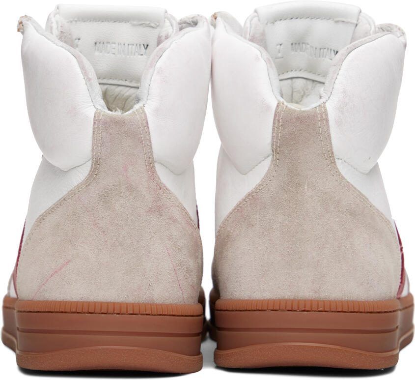 Rhude White  Beige High-Top Sneakers