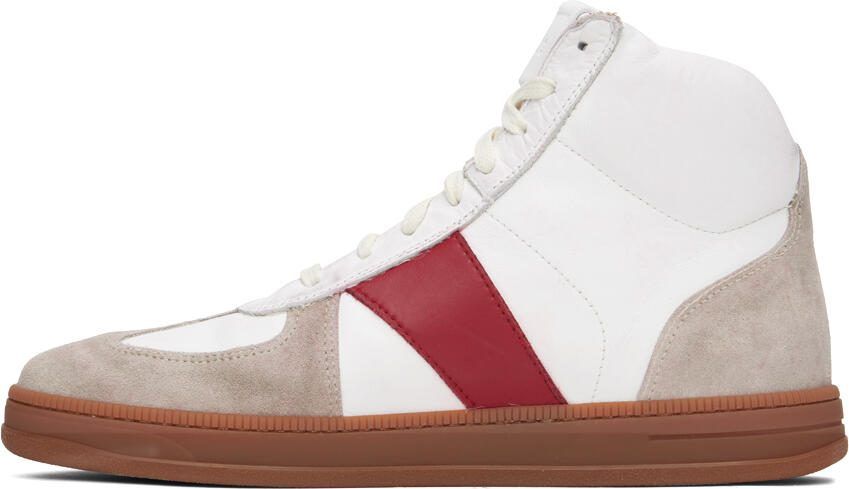 Rhude White  Beige High-Top Sneakers - Picture 3