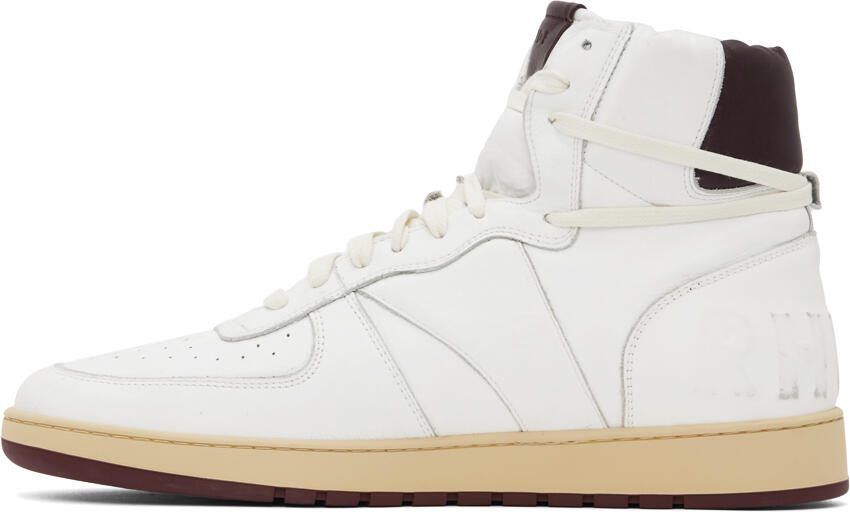 Rhude White  Burgundy Rhecess-Sky Hi Sneakers - Picture 4