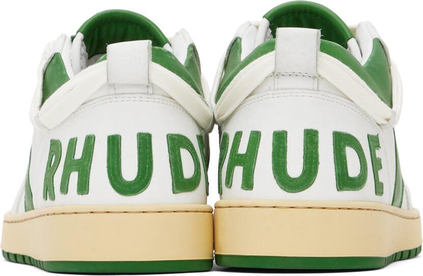 Rhude White  Green Rhecess Low Sneakers - Picture 6