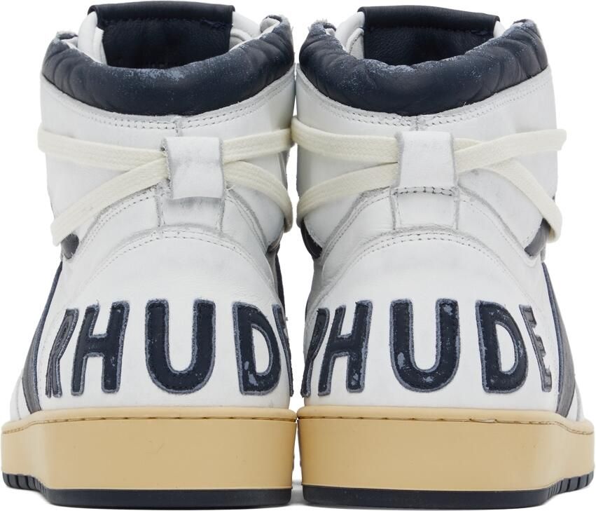 Rhude White  Navy Rhecess Hi Sneakers