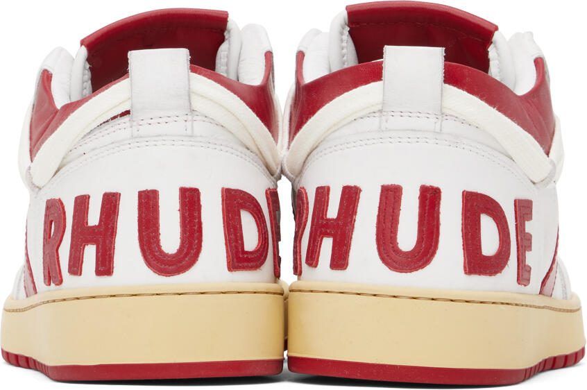 Rhude White  Red Rhecess Low Sneakers