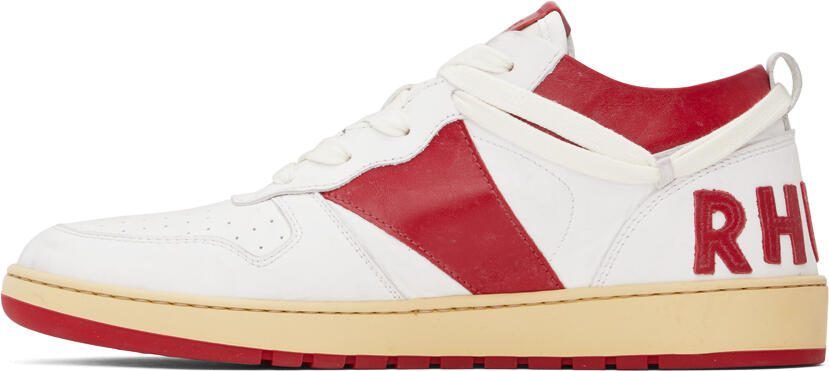 Rhude White  Red Rhecess Low Sneakers - Picture 3