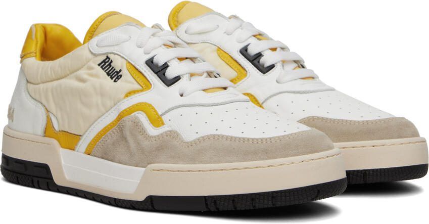 Rhude White  Yellow Racing Sneakers - Picture 2