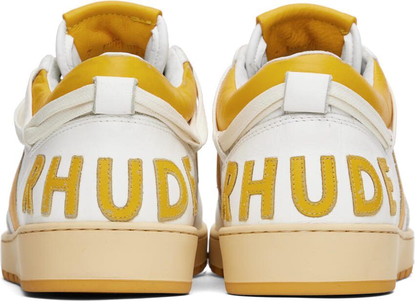 Rhude White  Yellow Rhecess Low Sneakers