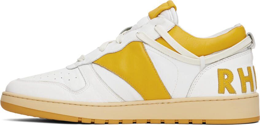 Rhude White  Yellow Rhecess Low Sneakers - Picture 3