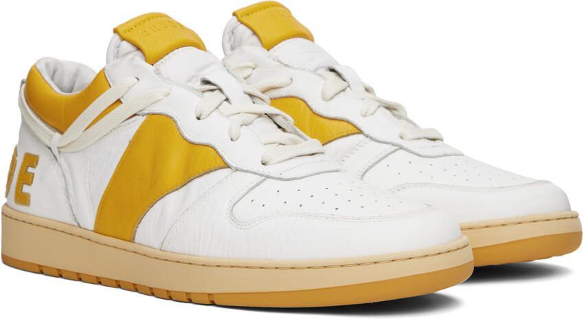 Rhude White  Yellow Rhecess Low Sneakers - Picture 2