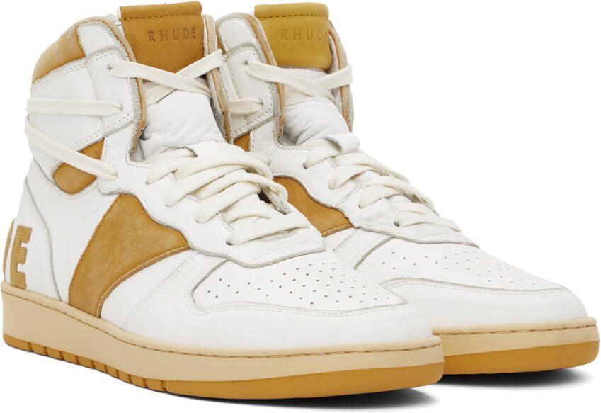 Rhude White  Yellow Rhecess-Sky Hi Sneakers - Picture 2