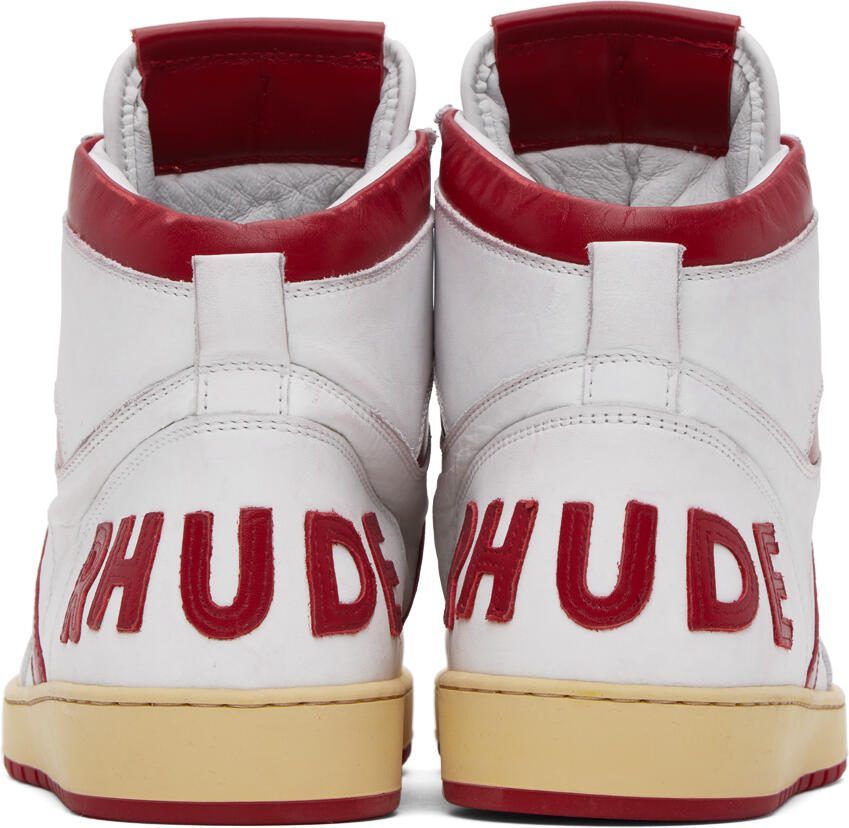 Rhude White  Green Rhecess Low Sneakers