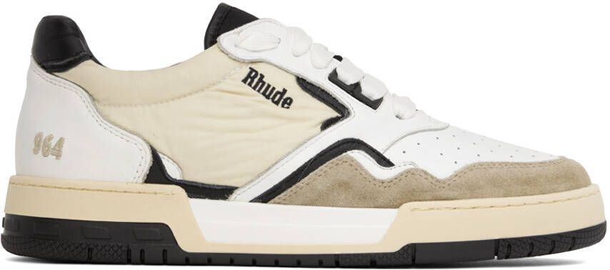Rhude SSENSE Exclusive White  Black Racing Sneakers - Picture 3