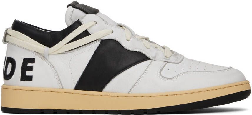 Rhude SSENSE Exclusive White  Black Rhecess Low Sneakers - Picture 8