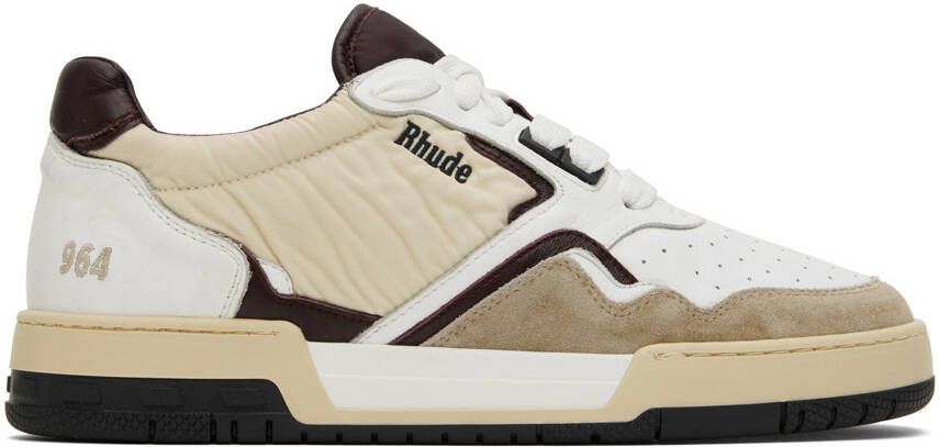 Rhude White  Beige Racing Sneakers - Picture 5