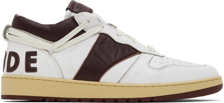 Rhude White  Brown Rhecess Low Sneakers - Picture 5