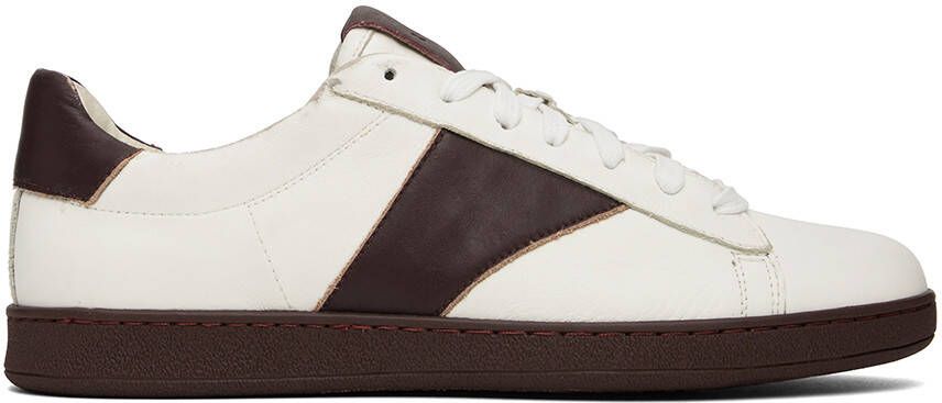 Rhude White  Burgundy Court Sneakers