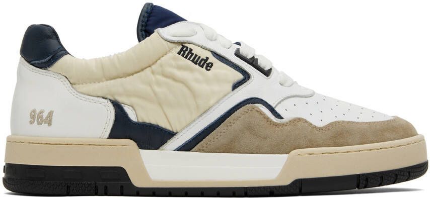 Rhude White  Navy Racing Sneakers - Picture 5