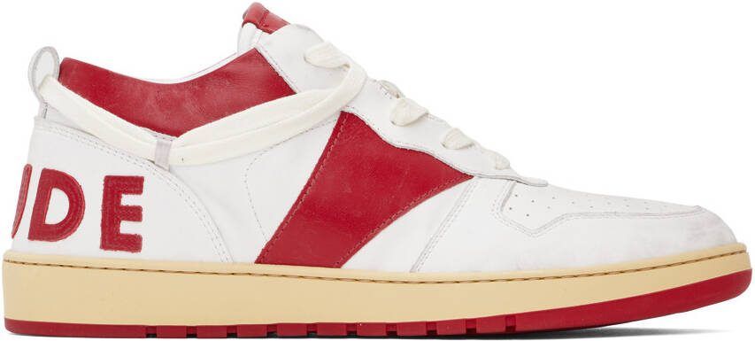 Rhude White  Red Rhecess Low Sneakers - Picture 5